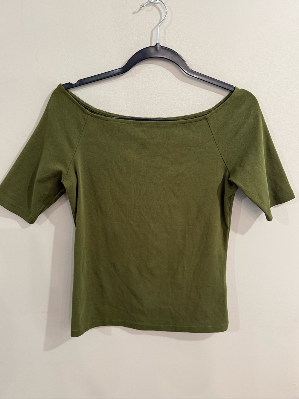Banana Republic Olive Green Boatneck Short Sleeve Top